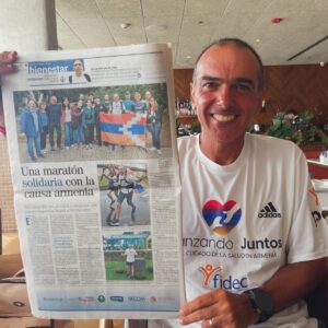 Pablo Elmassian, el médico armenio organizó una ultramaratón benéfica de 14 días para ayudar a mejorar la atención médica en las comunidades armenias.